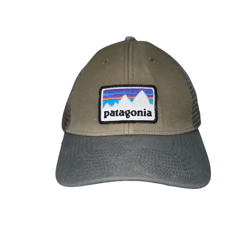 Patagonia P-6 Logo LoPro Trucker Hat Mens Gray Curved Brim Adjustable Snapback